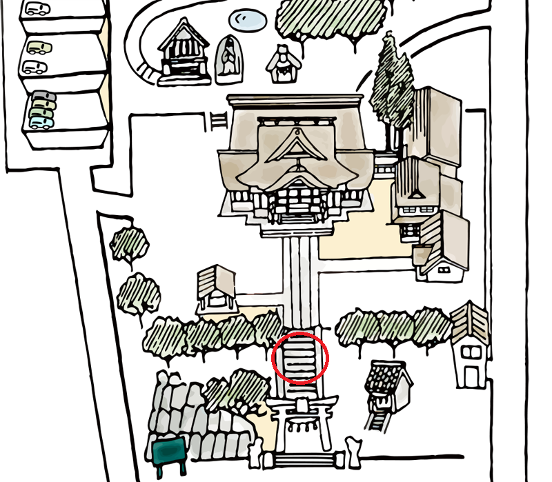 熊野師岡神社の撮影スポット 階段