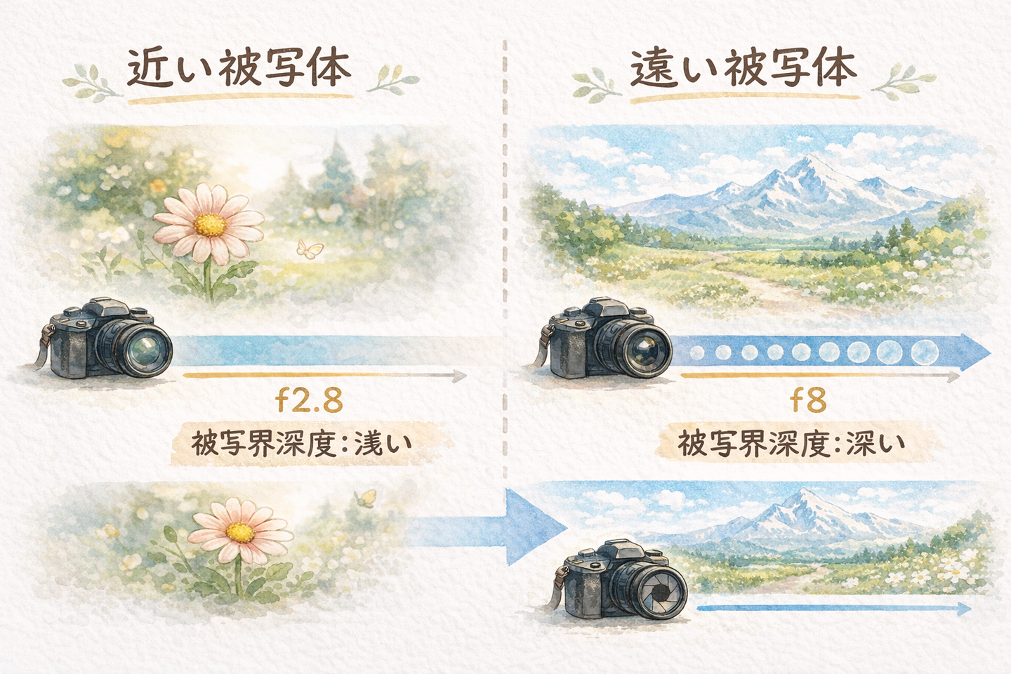 絞り、シャッタースピード、ISO感度の基本を簡単に解説